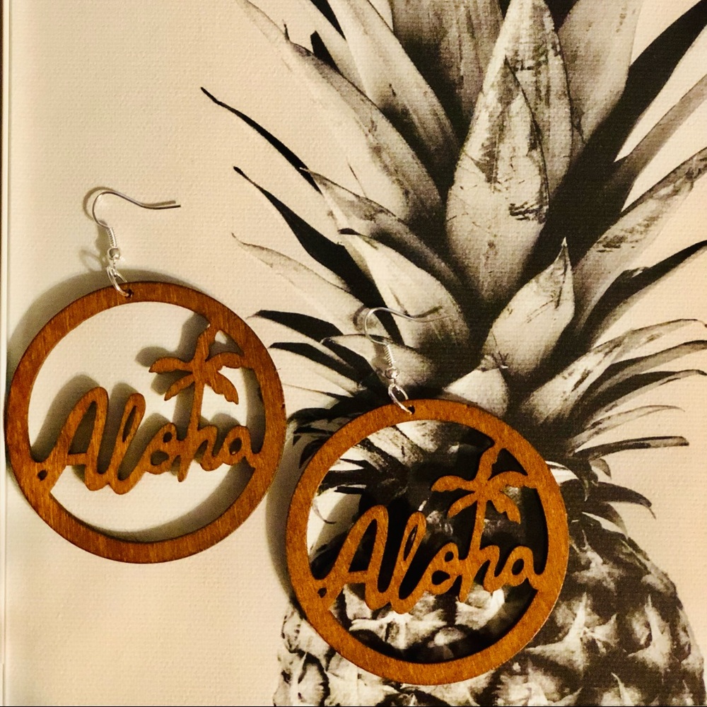 Aloha Wood Earrings.